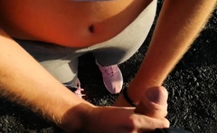 Risky Public Handjob and Nude Blonde Teen