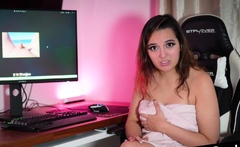 Cutie babe reacting to micro penises