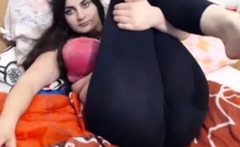 Russian Girl Teases in Spandex Yoga Leggings - Webcam Show