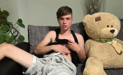 Cute teen boy jerking off his dick