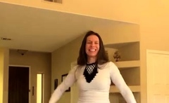 Hot Brunette Amateur Milf Rides Hubbys Cock