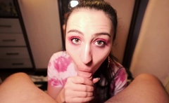 Sexy Webcam Girl Teases and Sucks Cock POV Closeup